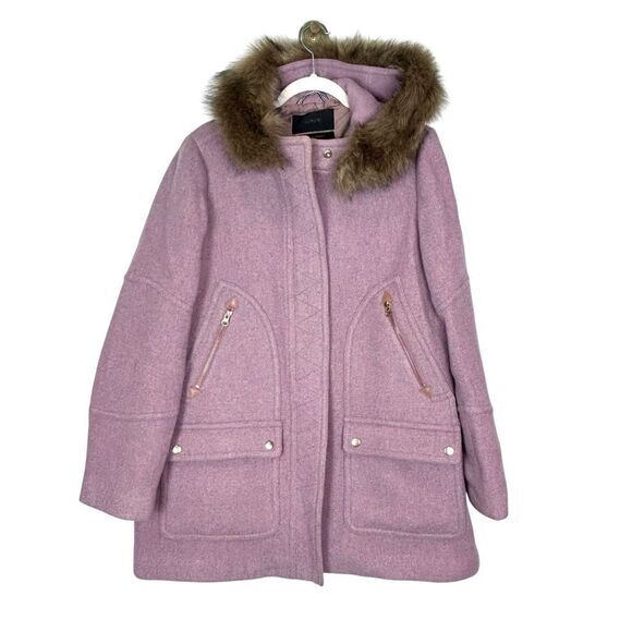 J. Crew Chateau Parka Womens 16 Lilac Purple Italian Stadium Wool Coat Jacket - Picture 1 of 16